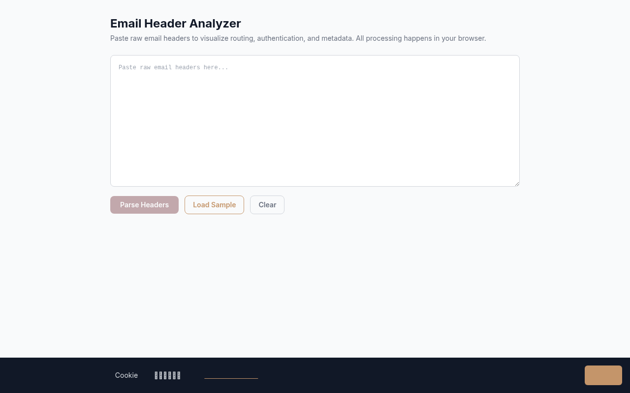 メールヘッダー解析のスクリーンショット